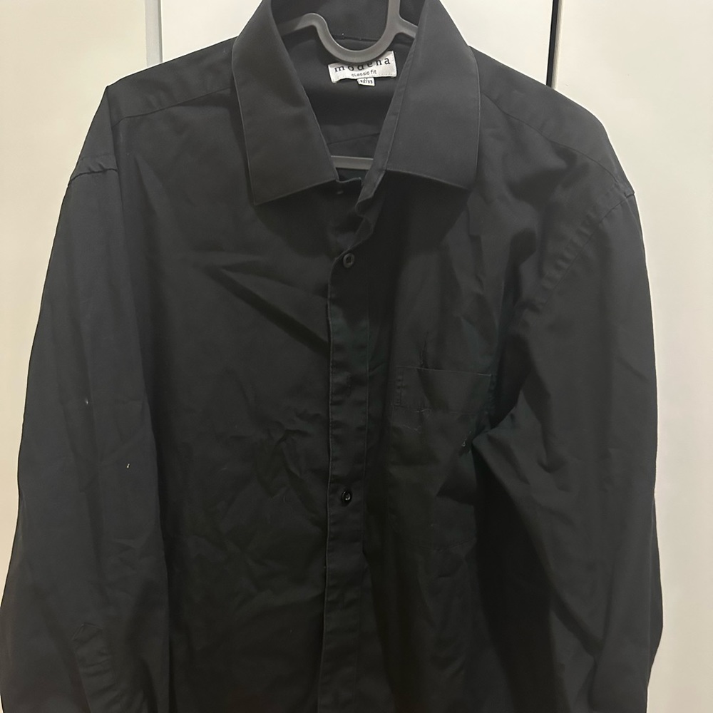 Black long sleeve button down shirt